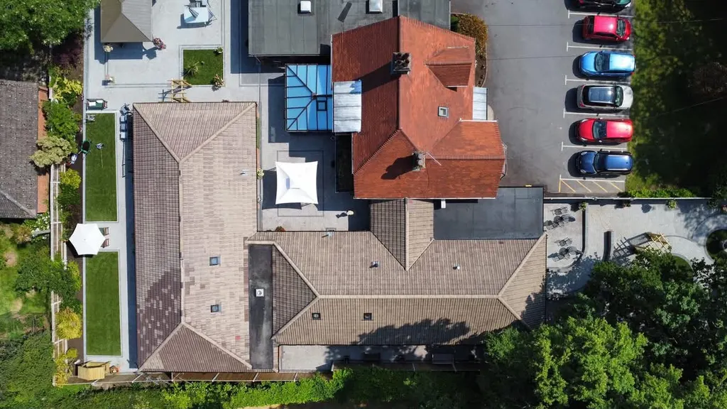 Commercial roof cleaning after work