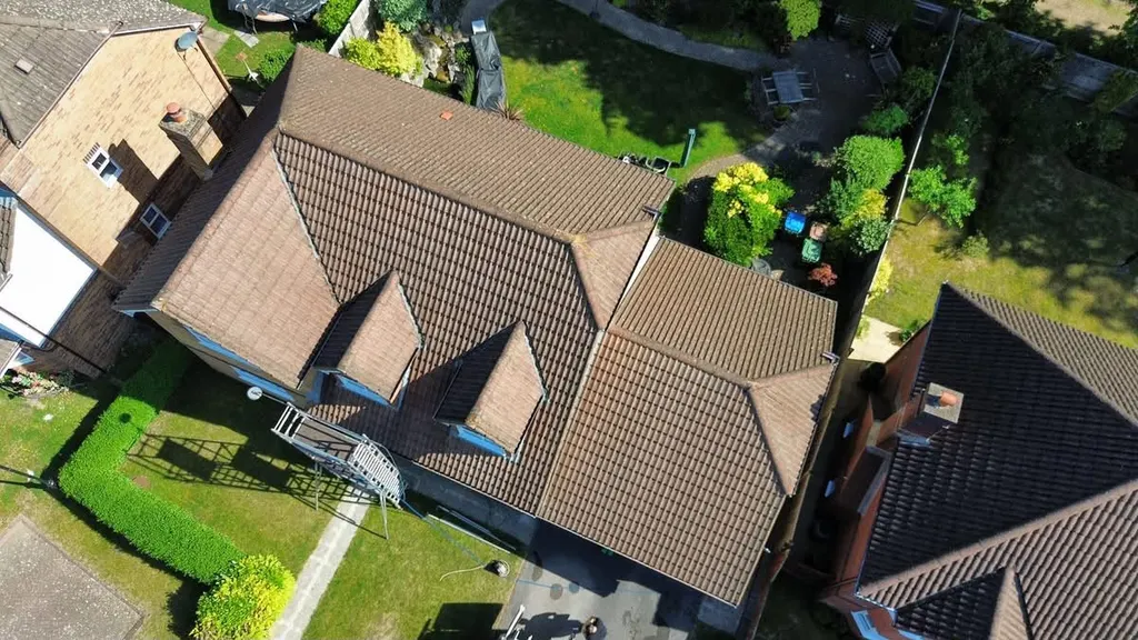 Roof and surrounding paving before work