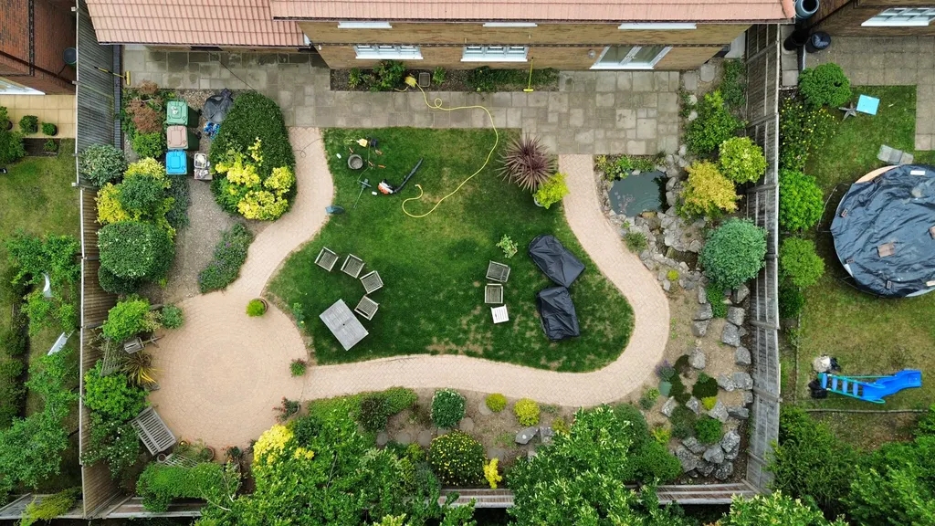 Garden paths and terrace after work