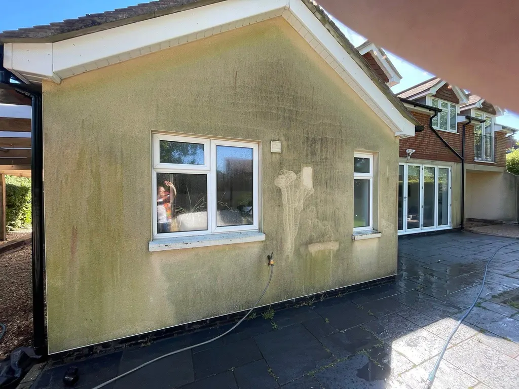 Rendered gable wall before work
