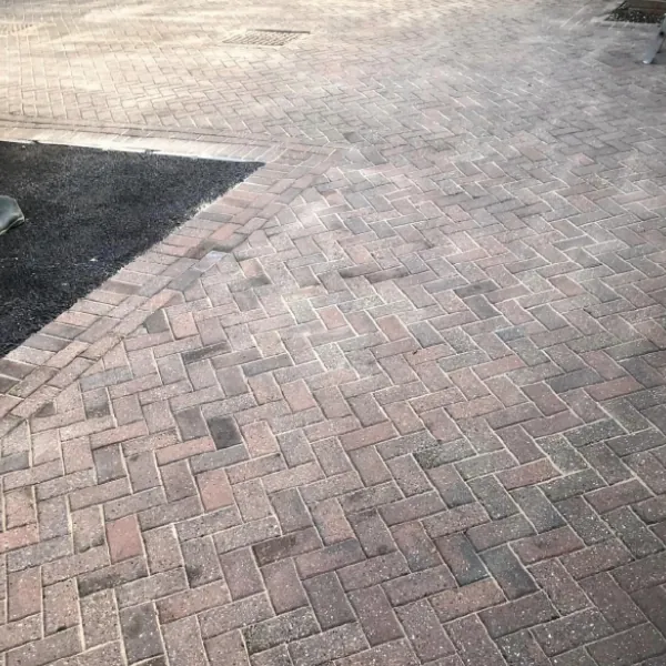Block paving after cleaning