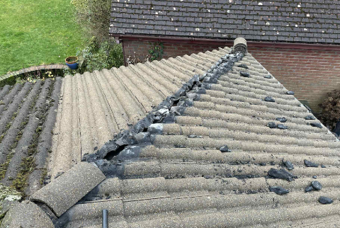 Roof repair before image